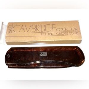 Vintage Avon Cambridge Collection Folding Tortoise Comb In Original Box 1980s
